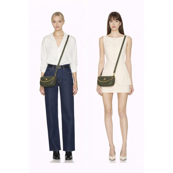 Versace Medusa Quilted Olive Green Crossbody Bag - Picture 7 of 13